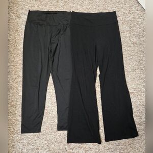 SHEIN Black Fold-Over Waist Lounge Pants Duo